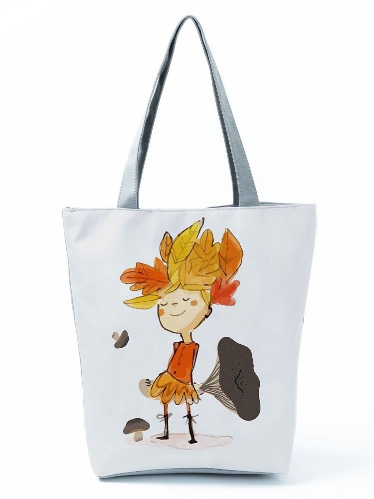 Cartoon leaf boy Printed large-capacity one-shoulder handbag