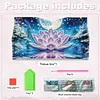 (25cm)Winter Night Pearl Lotus DIY Diamond Painting PU Tissue Holder Box