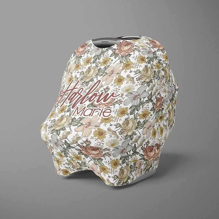 Personalized Flower Baby Car Seat Canopy| Canopyl164