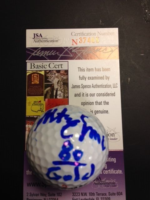 Mike Eruzione Signed Golf Ball Miracle on Ice with inscription 80 Gold