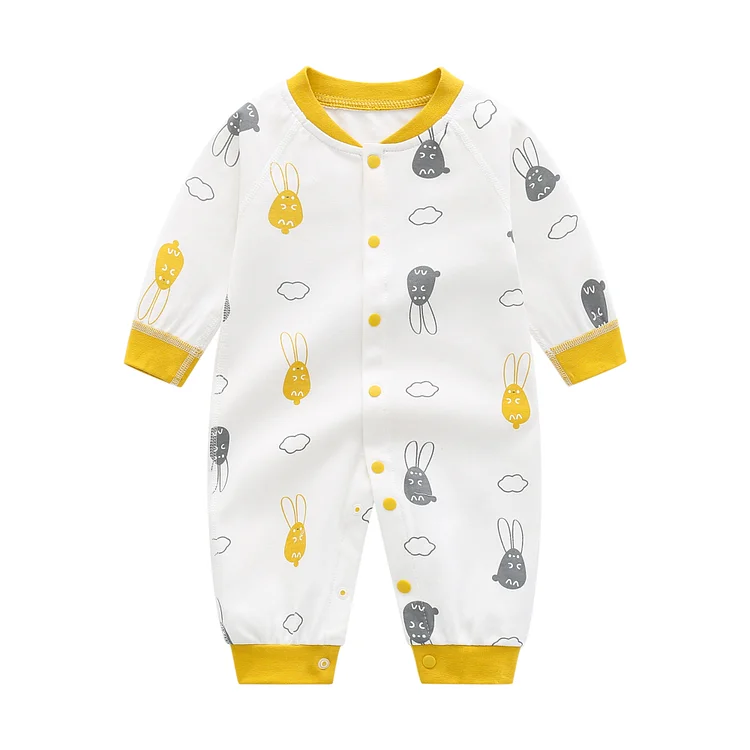 Baby Long Sleeve Rabbit Printed Romper