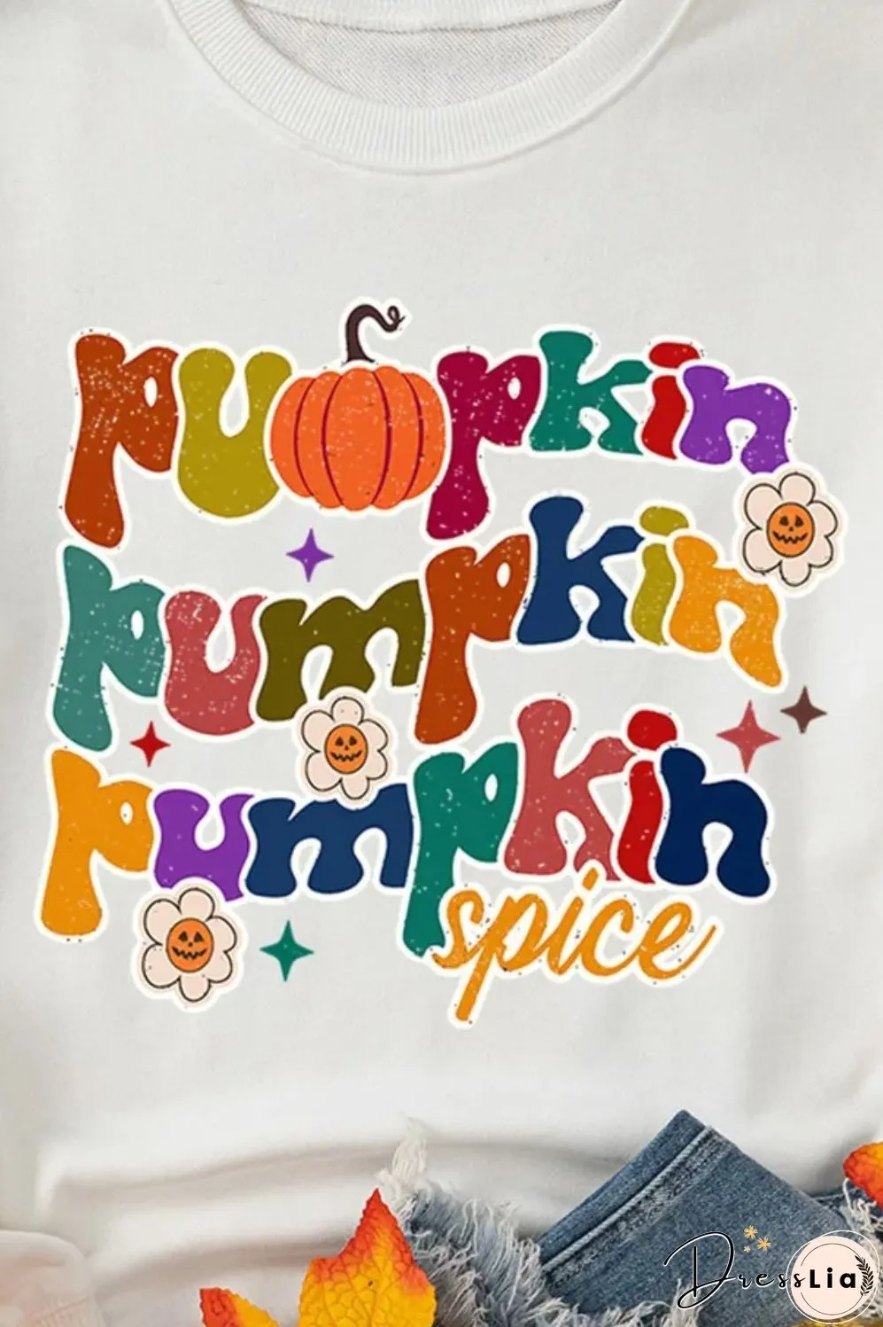 Letter Graphic Round Neck Long Sleeve Sweatshirt