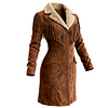 Women's Western Fringed Suede Coat With Fur Collar by Inlyline
