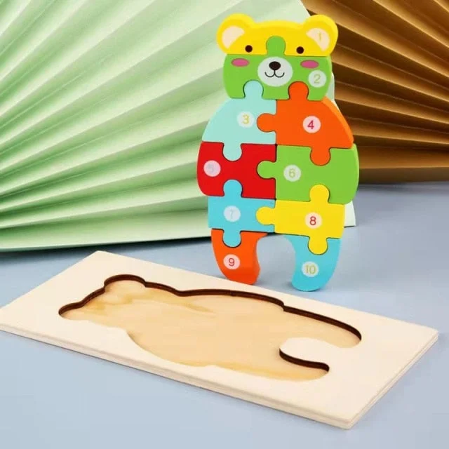 Montessori Wooden Puzzles (4 Pack)