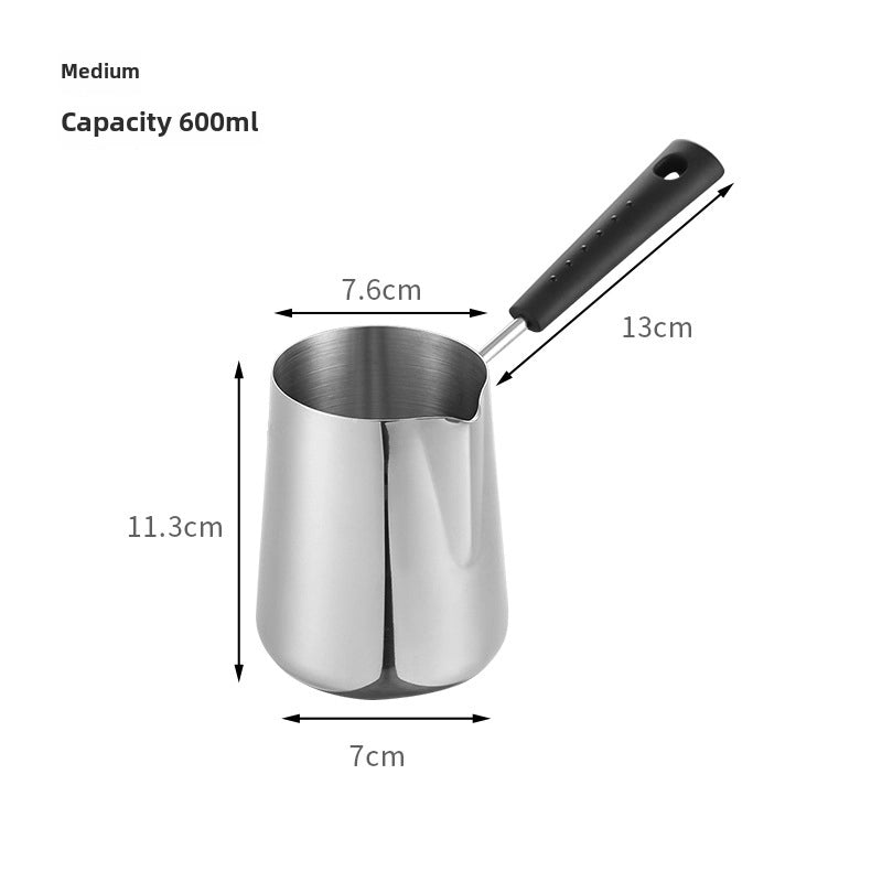 Fancy Milk Pot Stainless Steel Thickened Supplementary Food Pot Baby Boiling Mini Deep Pot Fuel Saving Small Frying Pot Mocha Pot