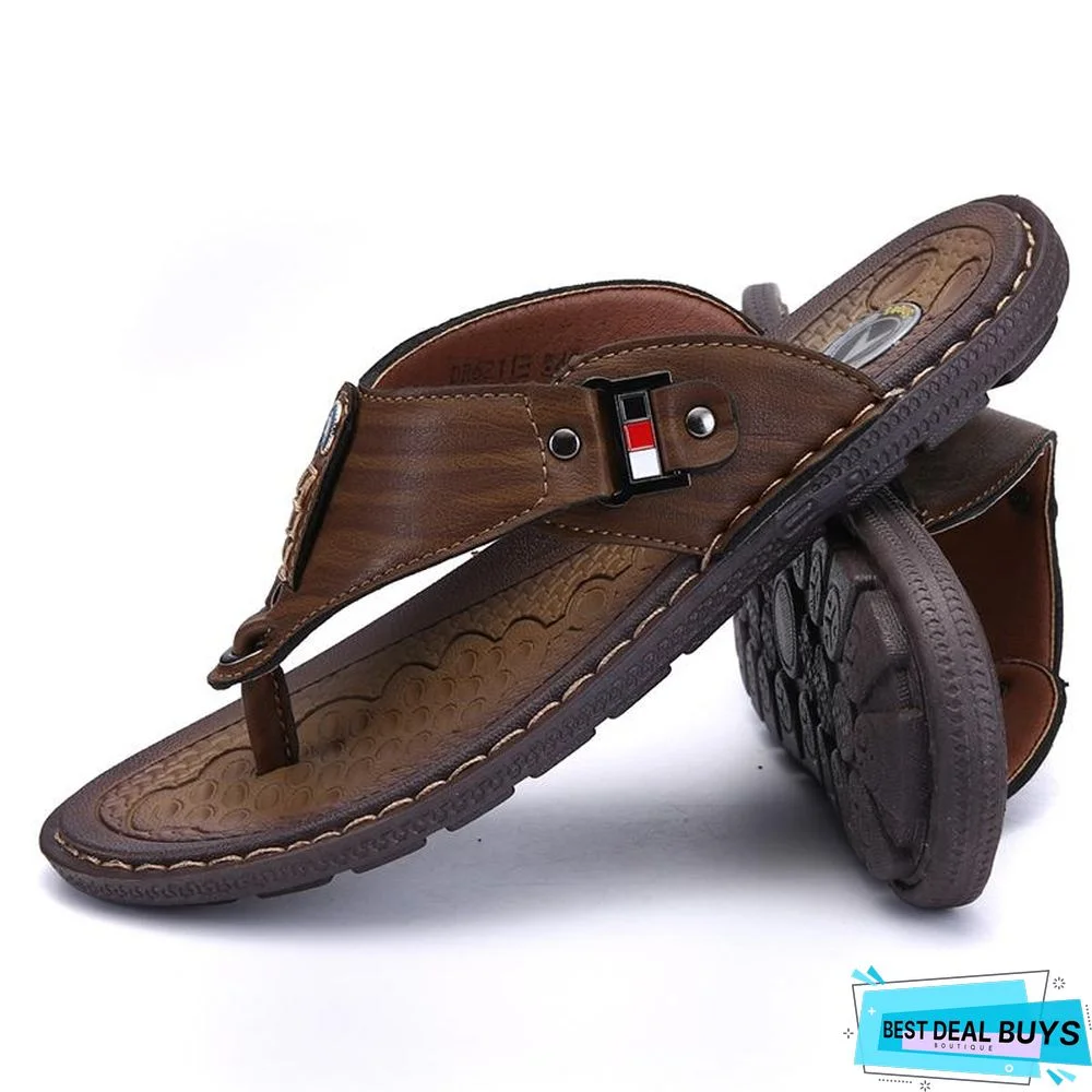 Summer Men's Flip Flops Beach Sandals Non-Slide Slippers Shoes