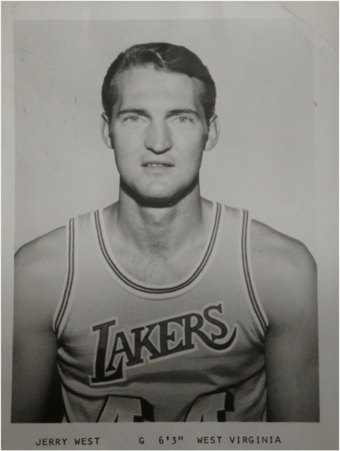 Jerry West 5x6 Original Vintage Rookie Year Photo Poster painting/Card Los Angeles Lakers