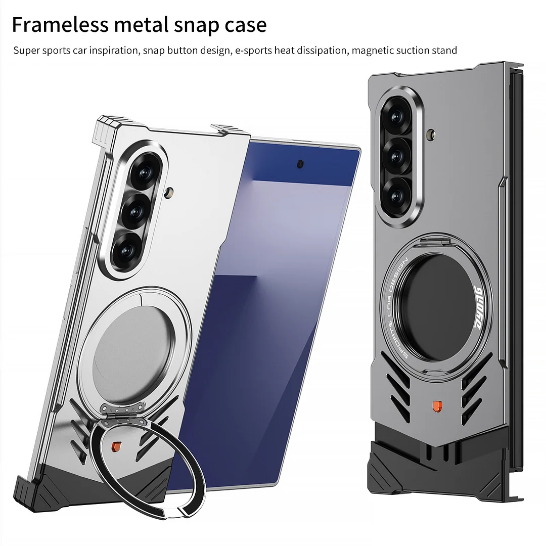 Samsung Zfold7 foldable metal phone case 360 ​​degree rotating bracket heat dissipation protective cover Fold7