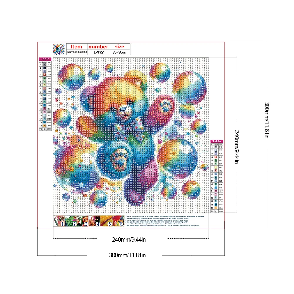 Diamond Painting - Full Round Drill - Rainbow Bear(Canvas|30*30cm)