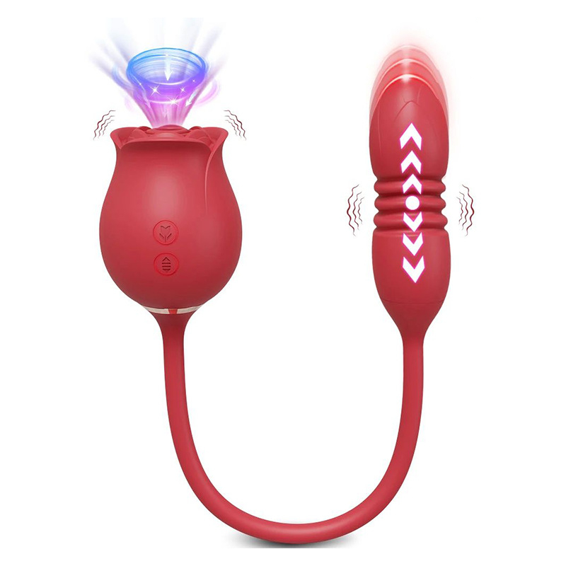 Upgrade Rose Sucking Thrusting Dildo Vibrator