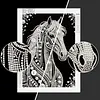 Kit de peinture en perles maison pour cheval blanc pour d&eacute;coration murale 30x40cm sans cadre