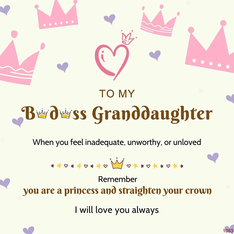 Gift Card - For Granddaughter You Are A Princess And Straighten Your Crown