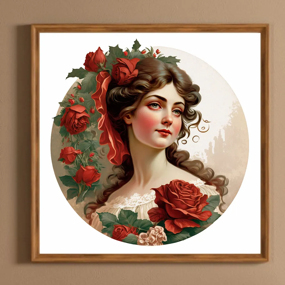 Diamond Painting - Full Round Drill - Lady Rose(Canvas|30*30cm)