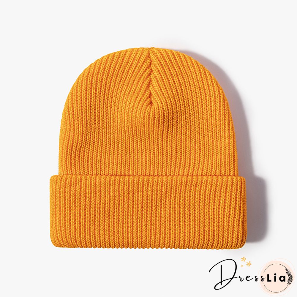 Basic Knitted Cold Hat For Autumn And Winter