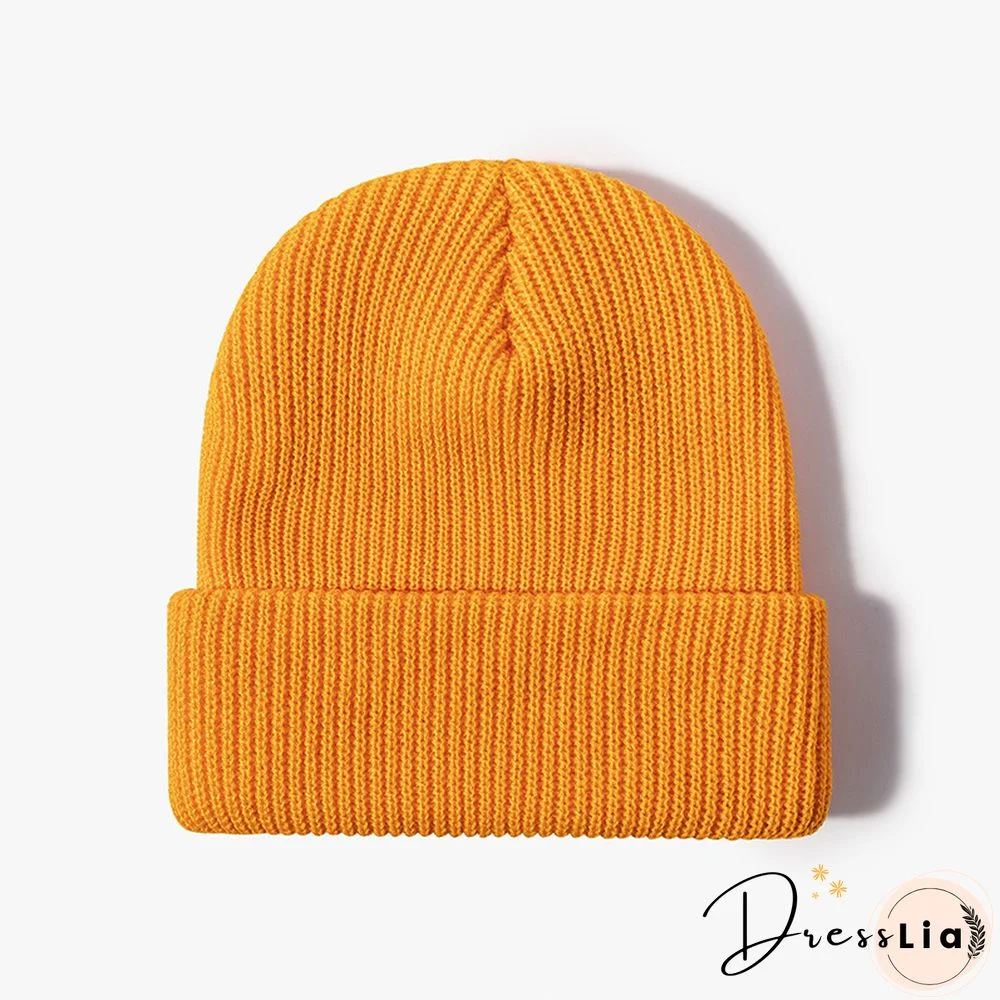 Basic Knitted Cold Hat For Autumn And Winter