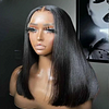 Bob Wigs 100% Human Hair Straight Wig 13x4 Full Lace Frontal Wig 16inches Black Hair Pre Plucked 