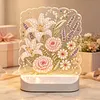 DIY Diamond Art LED Night Light &ndash; Light-Up Table Decor, Double-Sided Printed DIY Crystal Pearl Painting Decoration for Holiday & Gifts(Bloom Flower)