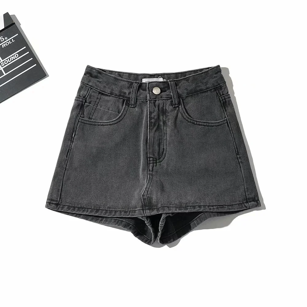 Uveng High Waist Slim-fit Splicing Ultra-short Denim Leggings Female Girl Skinny Pants