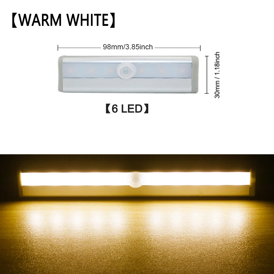 Bazeec™Motion sensor LED light under cabinet, magnetic strip wall light
