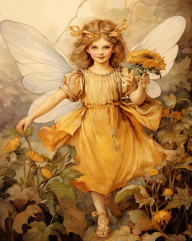 Fairy Angel Elf Girl 30*40CM(Canvas) Full Round Drill Diamond Painting gbfke