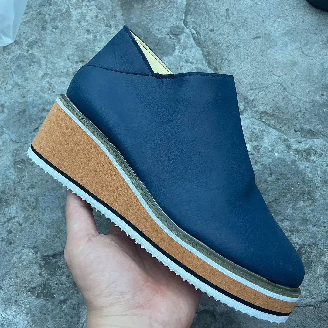 Breakj Breakj And Winter New Short Boots Large Size Women's Shoes Round Head Thick Bottom Slope Side Zipper Leisure Boots