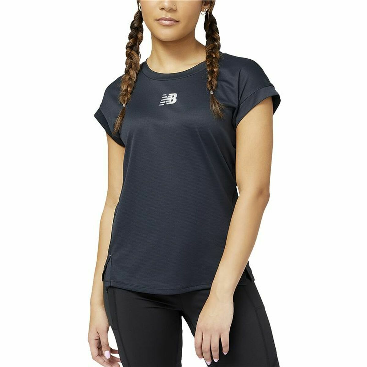 Women&rsquo;s Short Sleeve T-Shirt New Balance Impact AT N-Vent Black - sale.kim -  endless selection of finest brands