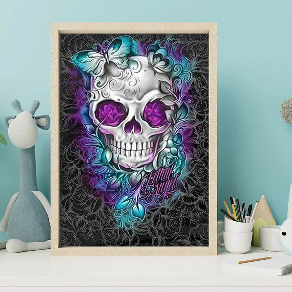 Rose Skull Diamond Painting Kits Full Round Drill Home Wall Art Decor