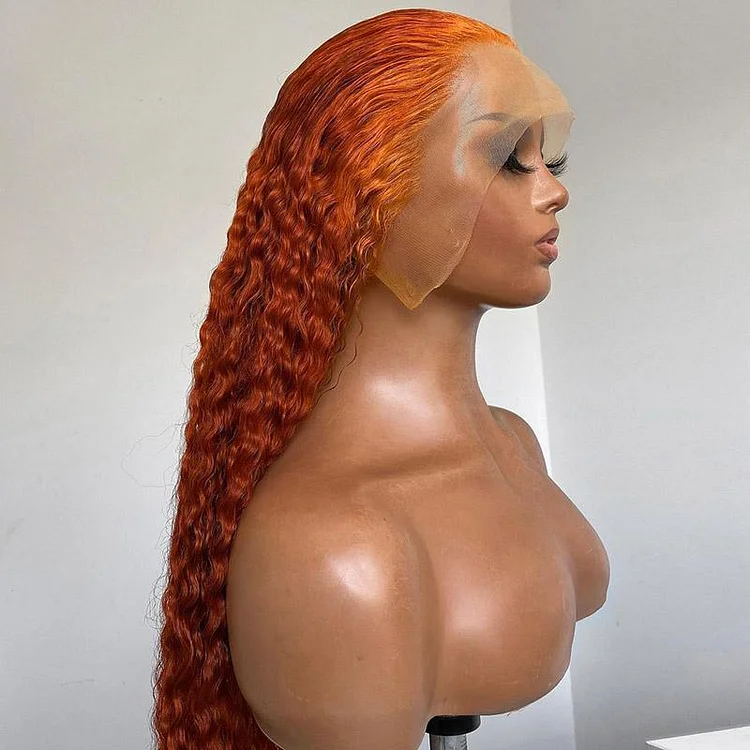 Ginger Orange Romantic Curly Lace Front Wig