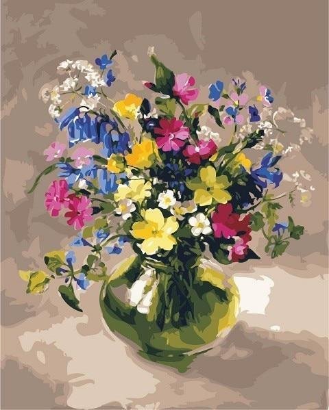 Flower Bottle Flower Paint By Numbers Kits UK For Adult HQD1410