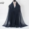 Pleated Linen Cotton Scarf Woolen Edge Women Hijab Shawl