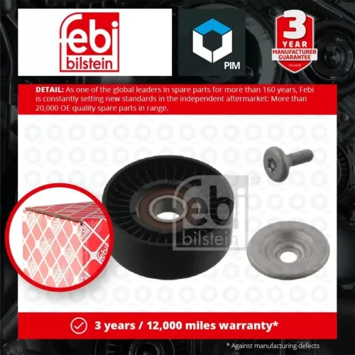 Aux Belt Idler Pulley fits MERCEDES C180 1.8 02 to 14 Guide Deflection Febi New Parts