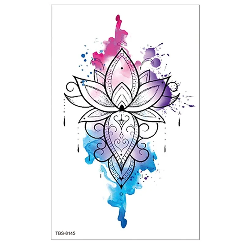 Fake temporary tattoo stickers Violet flowers rose arm shoulder tattoo Sticker Chest waterproof lady women big on body leg men