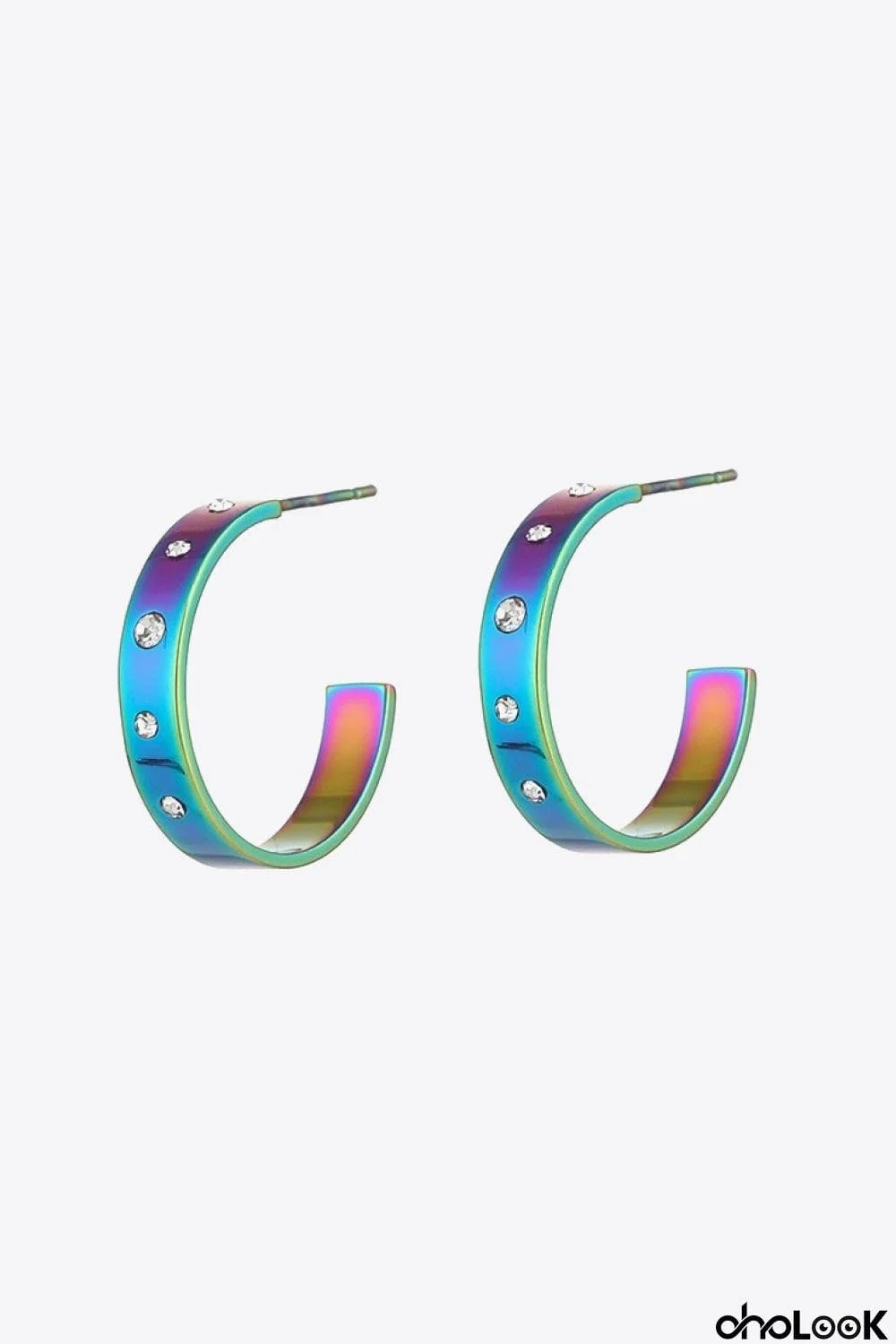 Multicolored C-Hoop Earrings