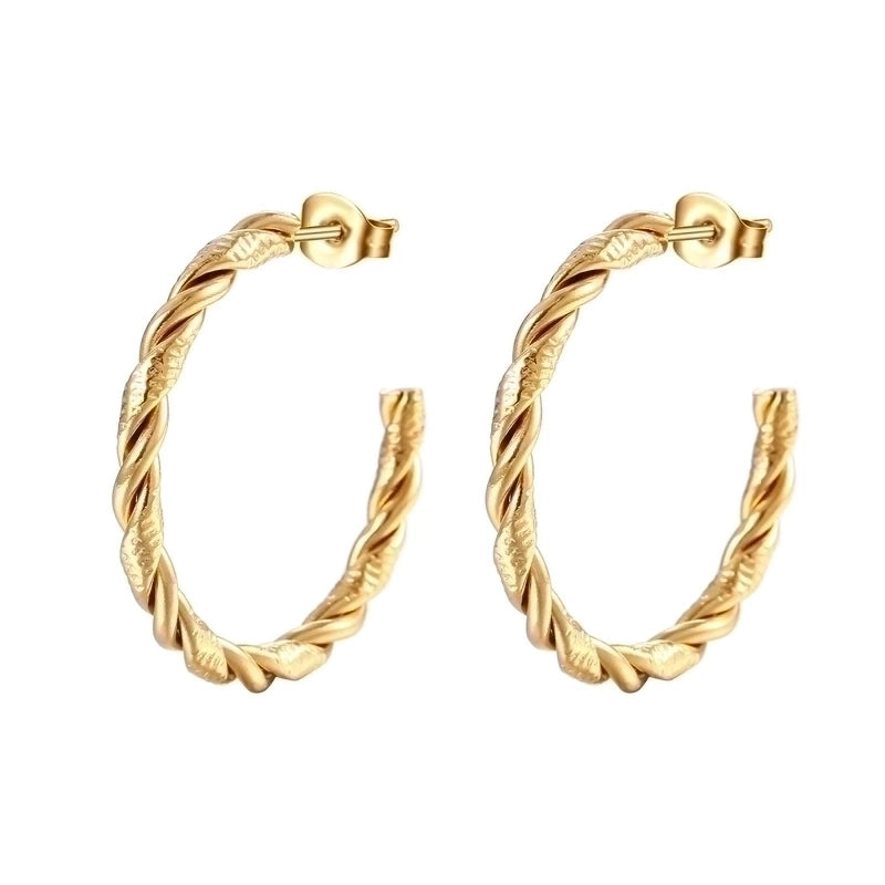 1 Pair Fashion Solid Color Plating 201 Stainless Steel 18K Gold Plated Earrings
