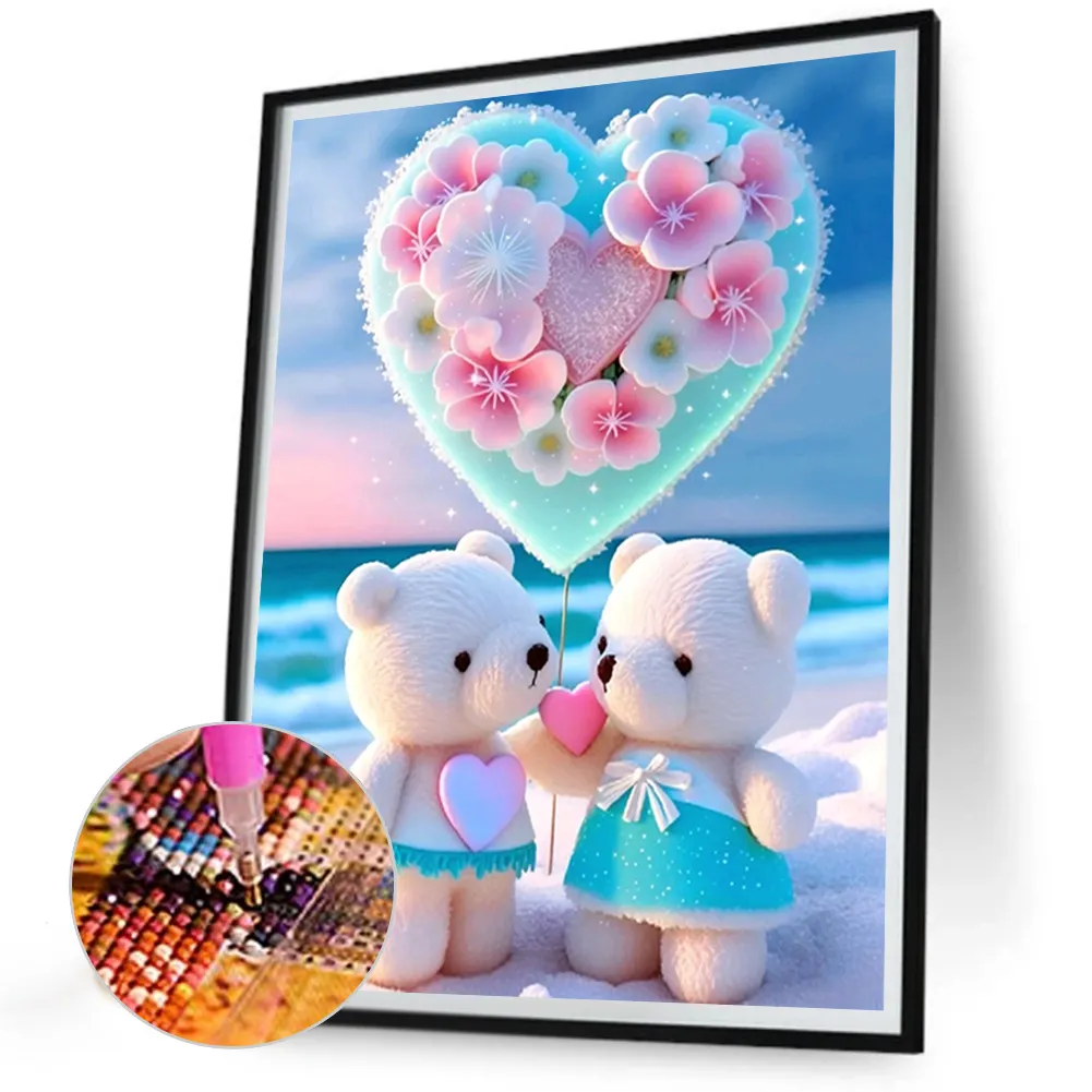 Diamond Painting - Full Round Drill - Beach Bear(30*40cm)