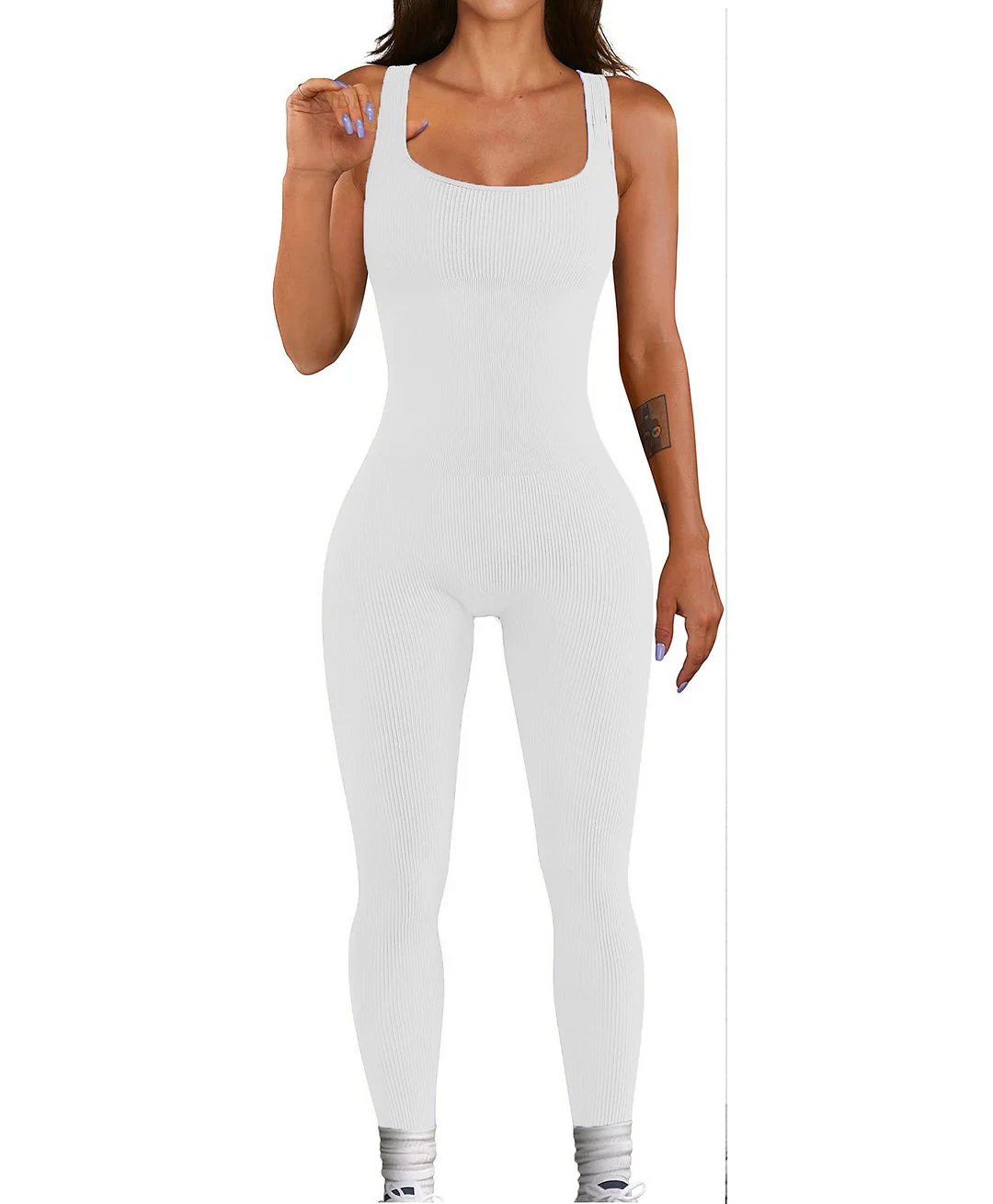 Nigikala Nigikala And Summer Threaded Collar Hips Sexy Yoga Sports Long-Sleeved Short-Sleeved Jumpsuit Trousers Woman