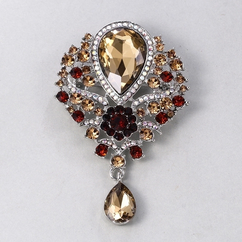 2 Pieces Fashion Pin Crown Alloy Rhinestones Women’S Brooches