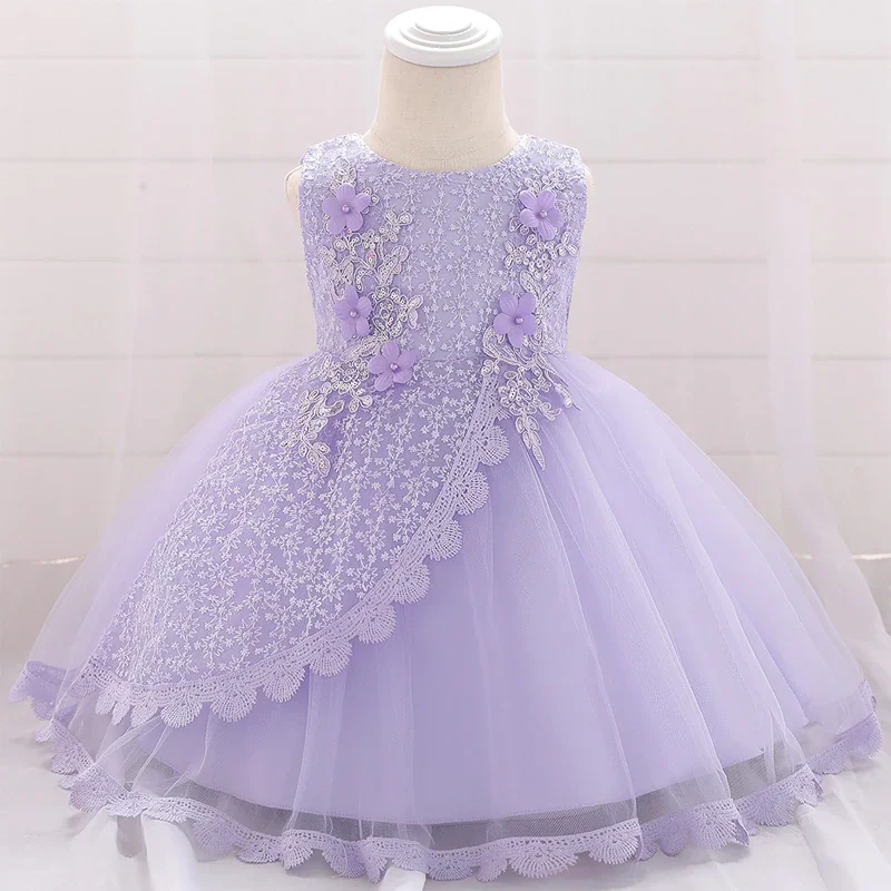 Uveng Christmas Celebration Christening First Birthday Dress Baby Girl Party Flower Dresses Child Princess Dress 3 6 12 Month