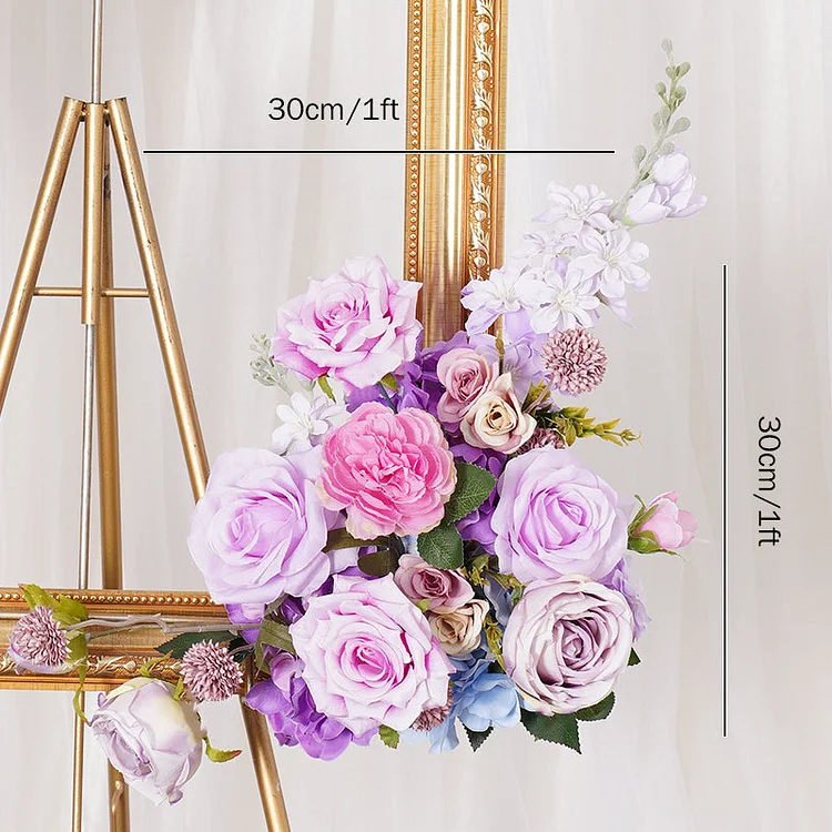 A7792 Delphinium Flower Row Wedding Backdrop Arch Decor Floral Arrangement
