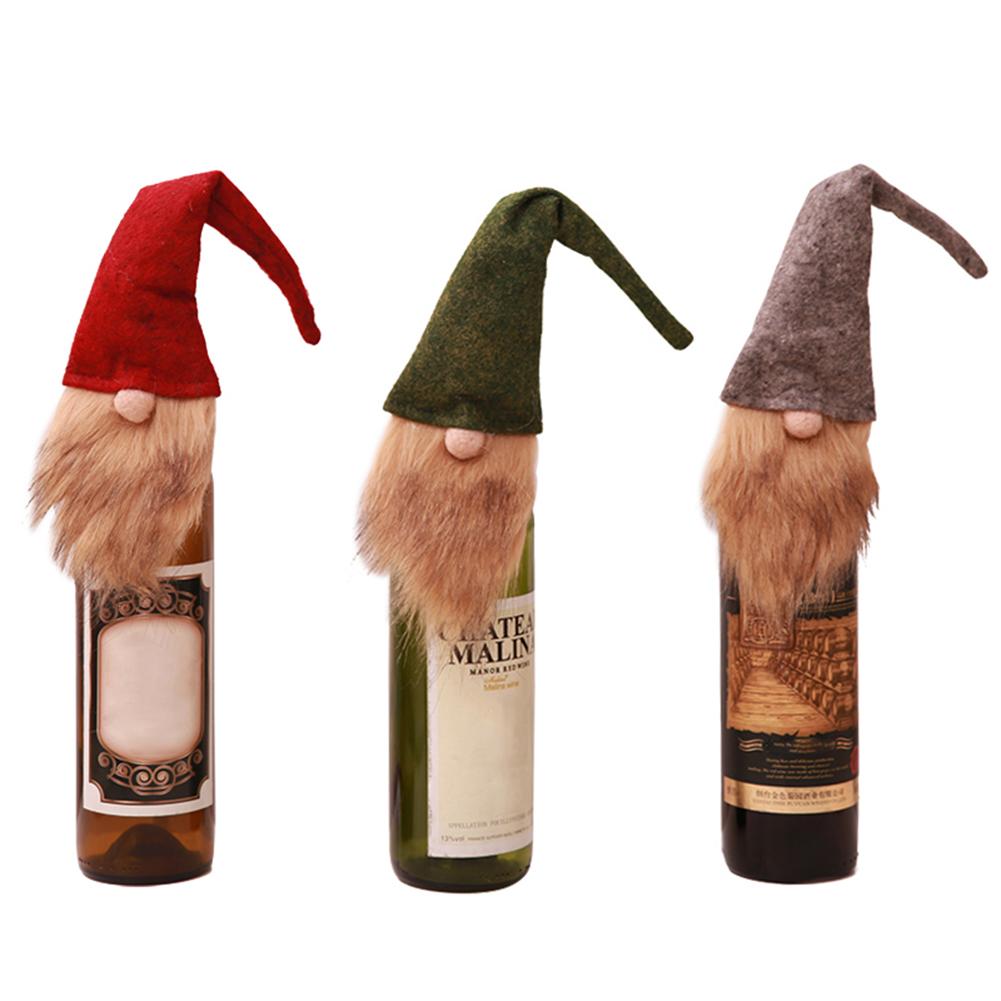 

Old Man Faceless Doll Wine Bottle Cover for Christmas Xmas Home Party Decor, Green, 501 Original