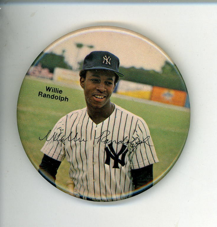 Willie Randolph 1978 Vintage Photo Poster painting Button New York Yankees