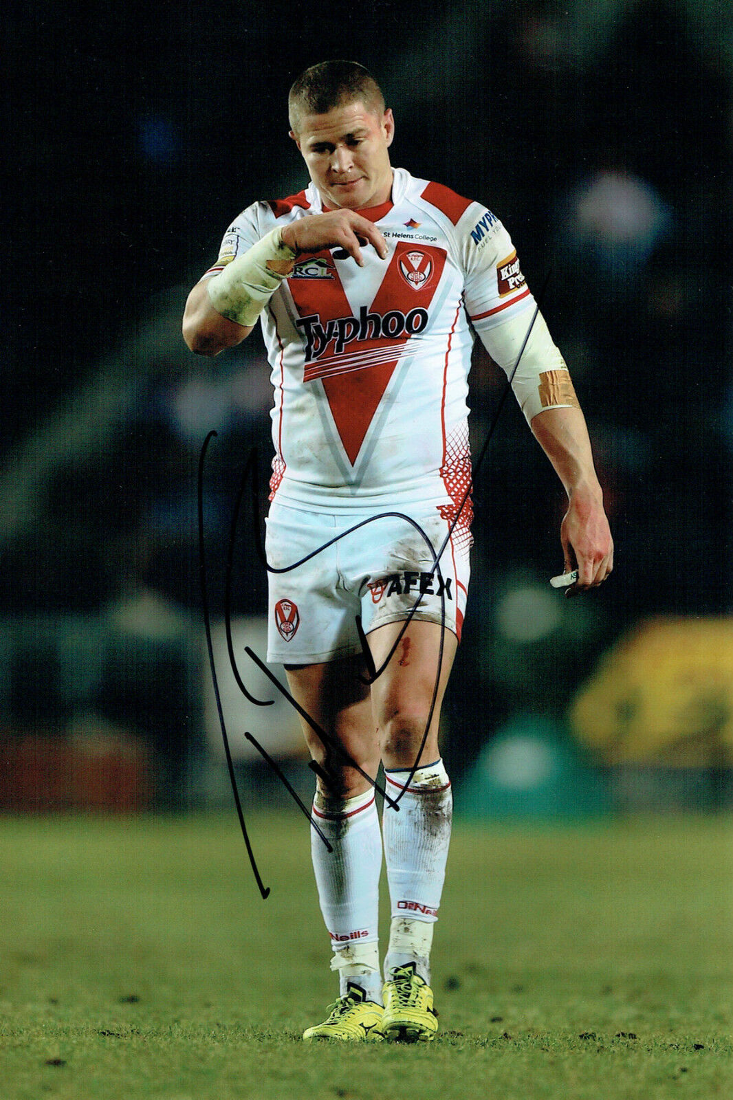 Travis BURNS Signed St Helens Rugby Super League Autograph 12x8 Photo Poster painting AFTAL COA