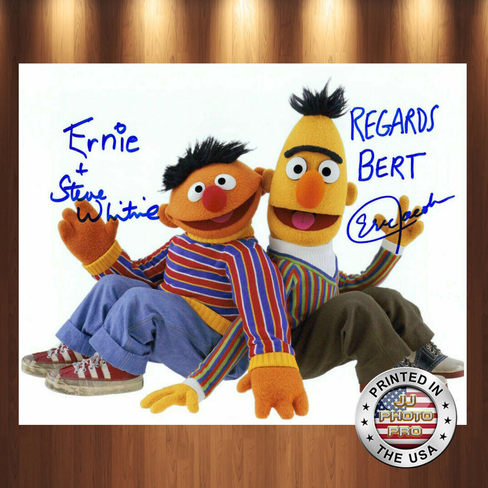 Bert Ernie Autographed Signed 8x10 Photo Poster painting (Sesame Street) REPRINT