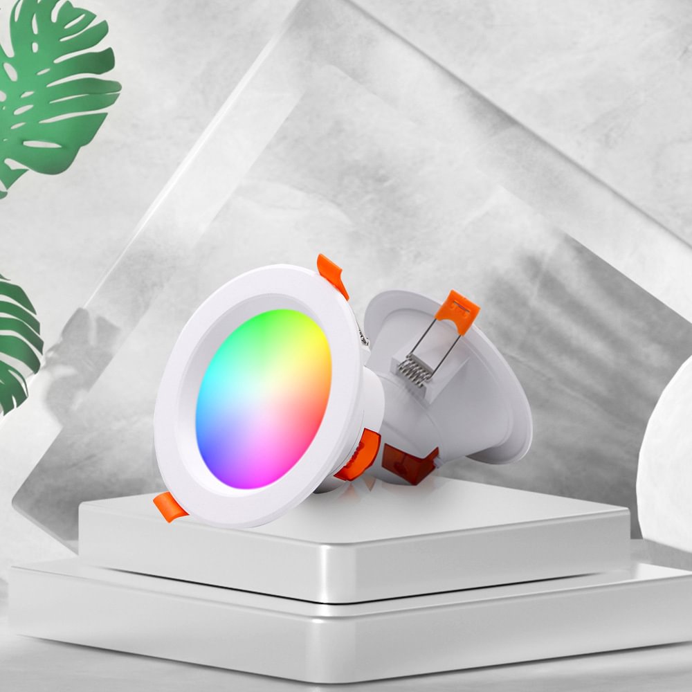 wifi graffiti smart downlight RGBCW full color dimming Alexa voice factory direct supply 10W downlight RSH-DLWB10W-CW Deutsche Aktionsprodukte Full Strike Gmbh