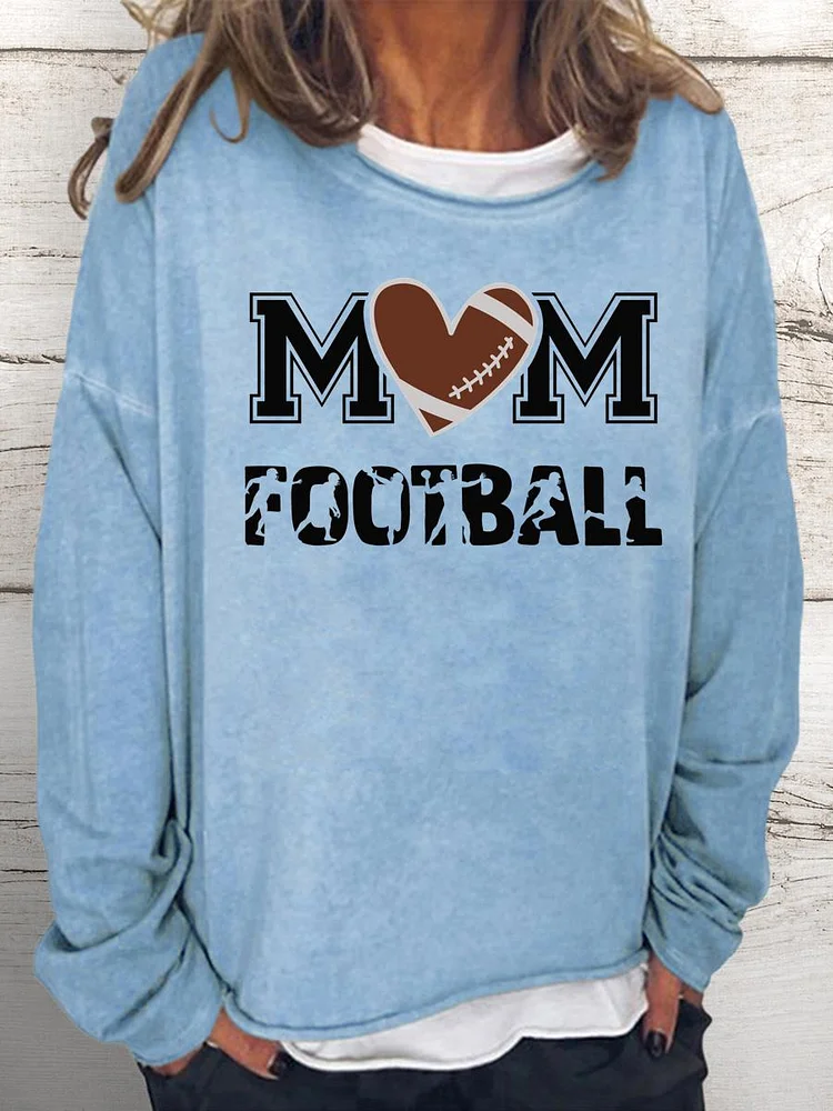 Mom football Women Loose Sweatshirt-Annaletters