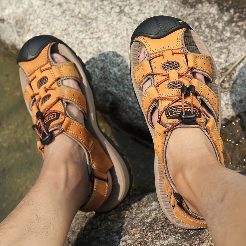 Leather Breathable Baotou Sandals