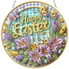 Easter Flowers DIY 2D Flat Acrylic Double Sided Diamond Painting Hanging Pendant