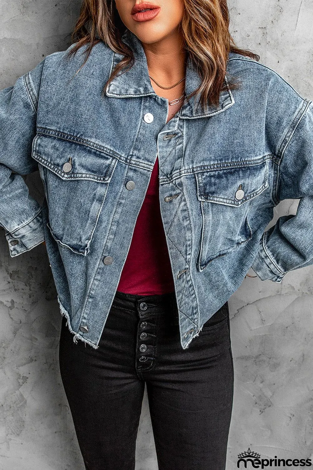 Fashion Sky Blue Denim Jacket