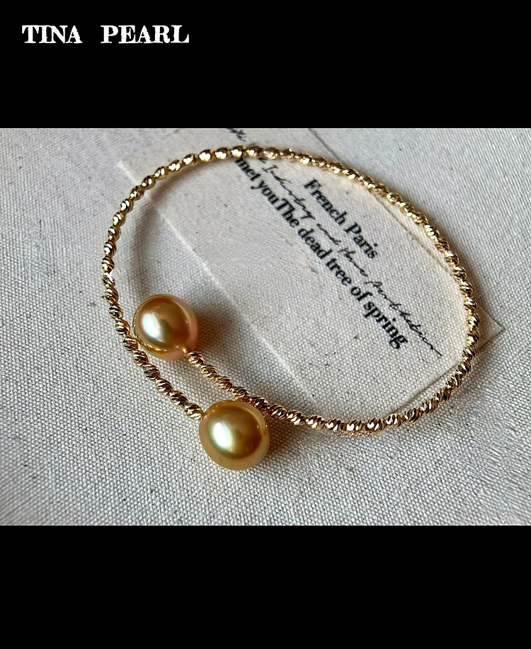 2025 TINA Jewelry18k gold + seawater gold pearl simple and elegant bracelet