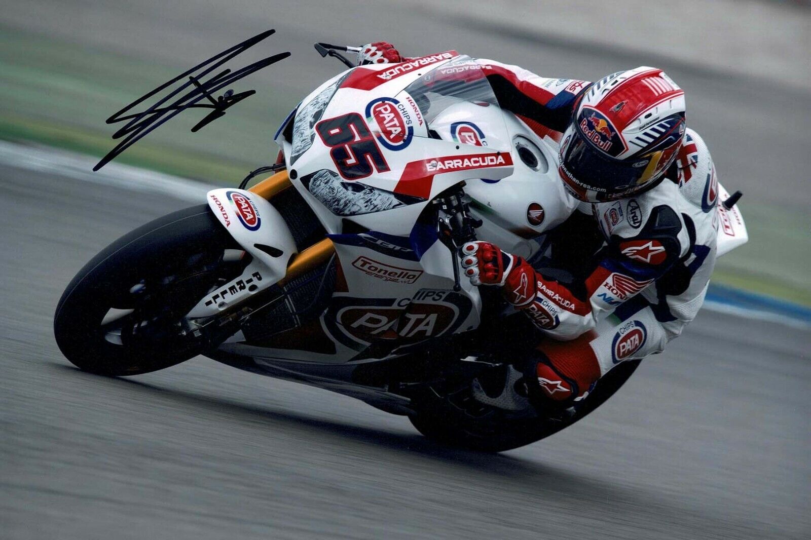 Jonathan REA SIGNED PATA Chips Red Bull HONDA Autograph Photo Poster painting 2 AFTAL COA